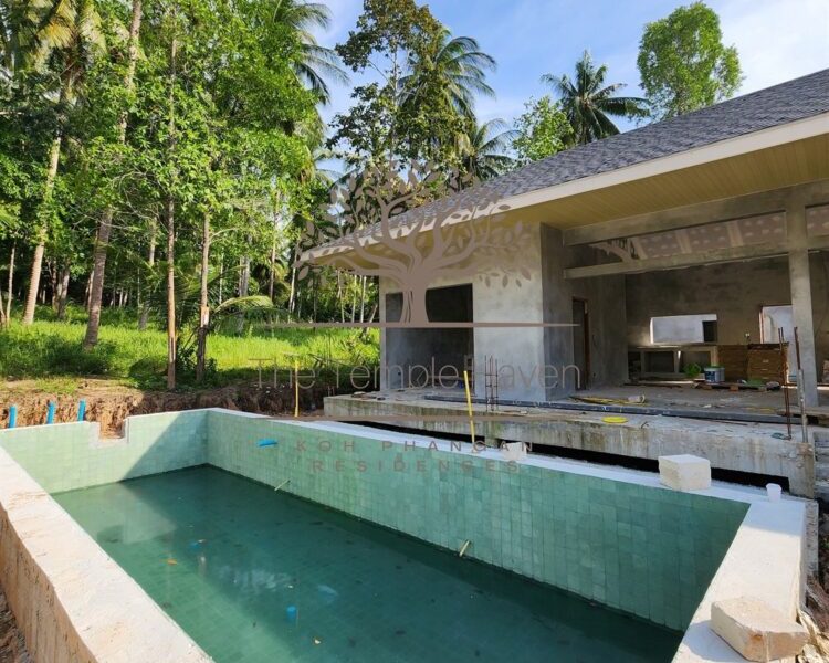 Temple Haven Residences pool villas progress (1) Temple Haven Residences pool villas progress - pool to house view